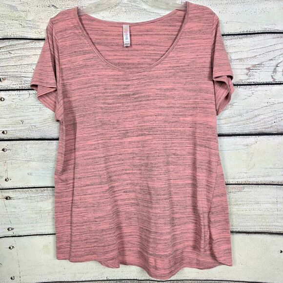 LuLaRoe Pink Heathered Short Sleeve Top XL - Picture 1 of 7